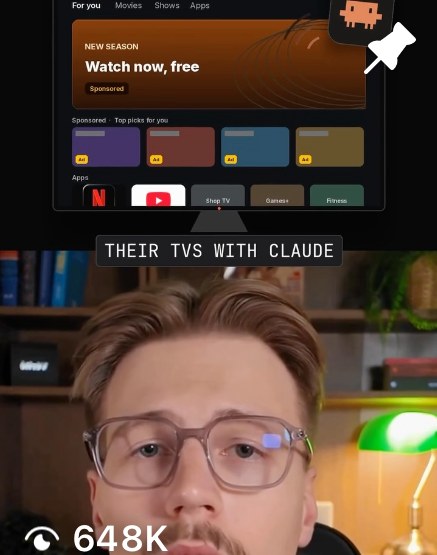 Reel about controlling TVs with Claude